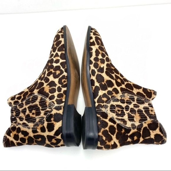 REBECCA Minkoff Maydsin Leopard Pointed Toe Calf Hair Ankle Boots in Beige - Picture 8 of 11